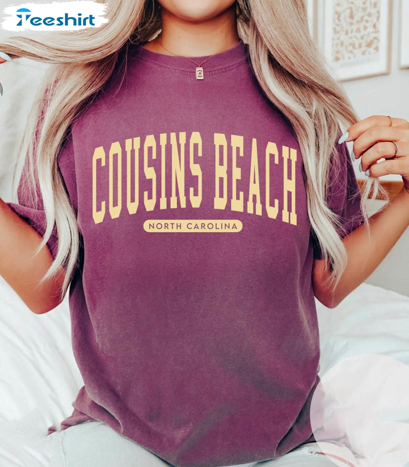 Cousins Beach Retro Shirt, North Carolina Cousins Beach Short Sleeve Sweatshirt