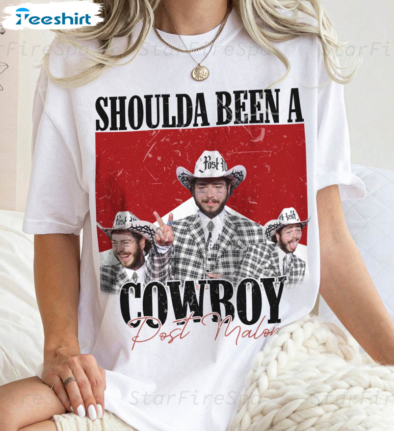 Vintage Cowboy Post Malone Shirt, Shoulda Been A Cowboy Crewneck Sweatshirt