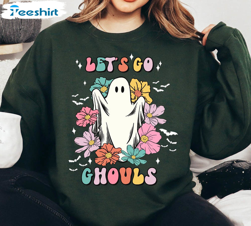 Vintage Lets Go Ghouls Shirt, Retro Fall Autumn Unisex Hoodie Crewneck