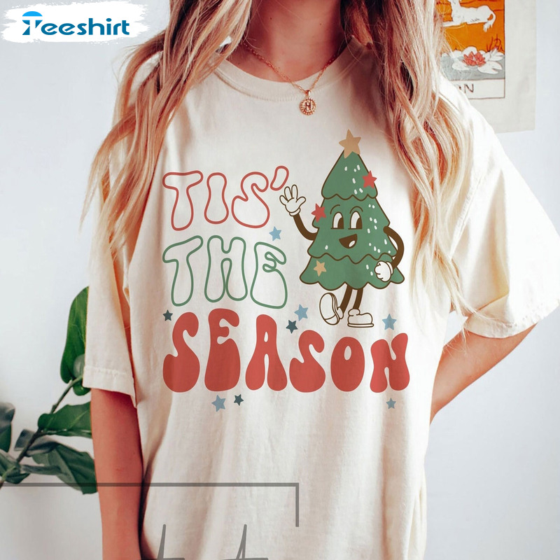 Tis The Season Christmas Shirt, Cute Chritmas Tree Trending Hoodie - Short Sleeve For Girls
