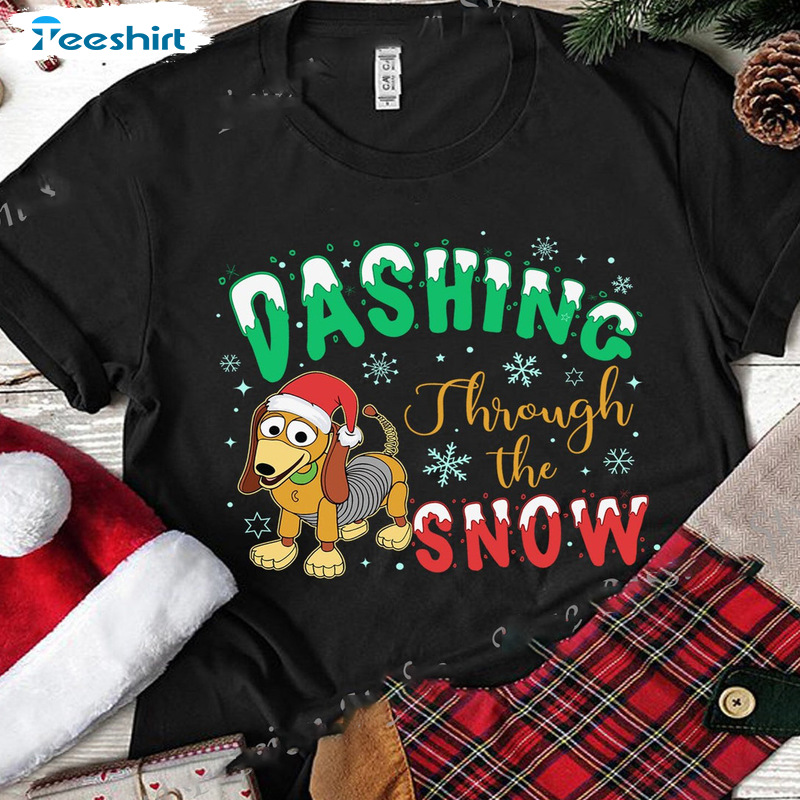 Dashing Dog Trending Shirt For Teens, Funny Xmas Dog Short Sleeve, Snowflake Pattern Unisex Hoodie