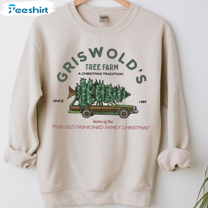 Tree Farm Sweatshirt, Christmas Trees Unisex Hoodie, Griswold Christmas Trending Long Sleeve