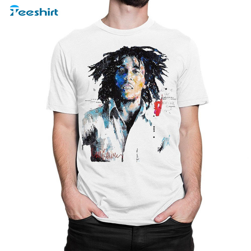 Bob Marley Trendy Shirt, Music Concert Crewneck Unisex T-shirt