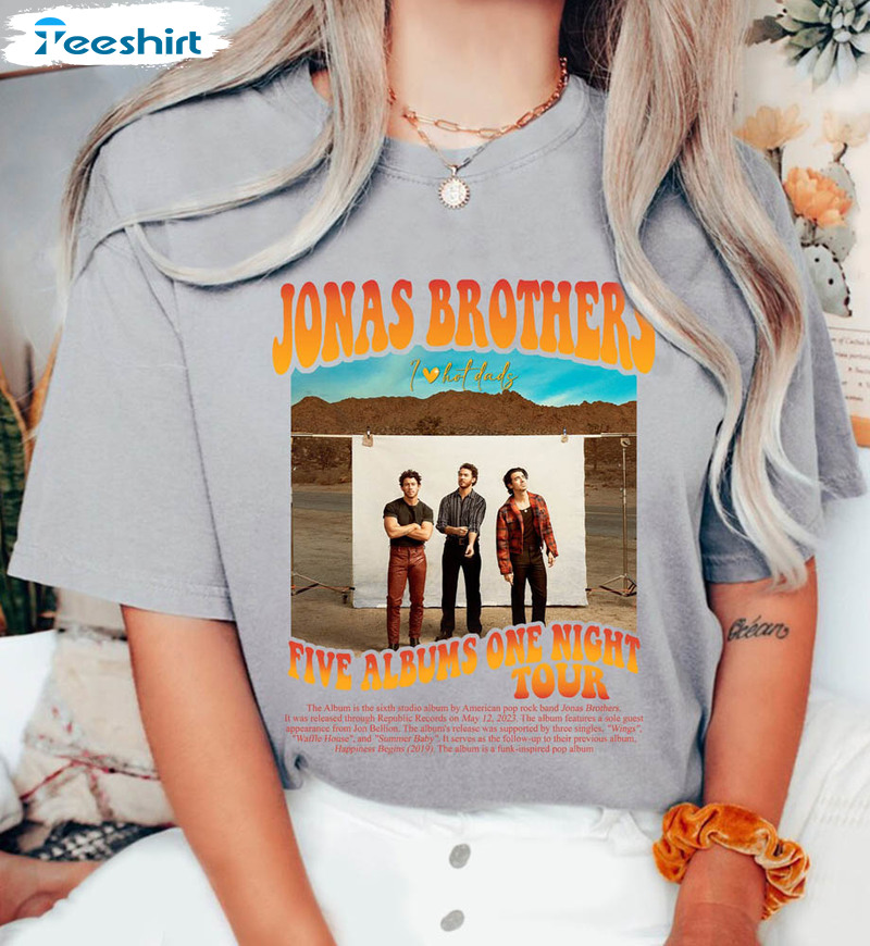 Jonas Brothers Shirt, Vintage Five Albums One Night Tour Long Sleeve Unisex T-shirt