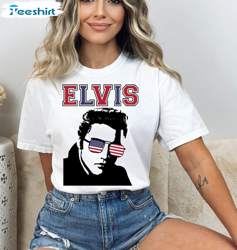 Patriotic Elvis Presley Neutral Shirt , Comfort Colors Sweatshirt Tank Top For Women