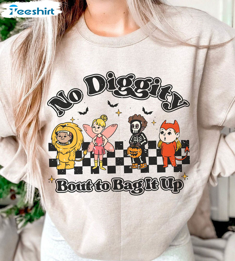 Trendy No Diggity Bout To Bag It Up Shirt, Cosplay Halloween Crewneck Tee Tops