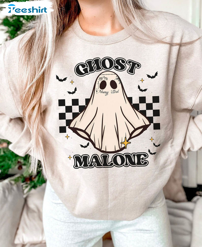 Retro Ghost Malone Shirt, Cute Ghost Unisex T-shirt Unisex Hoodie