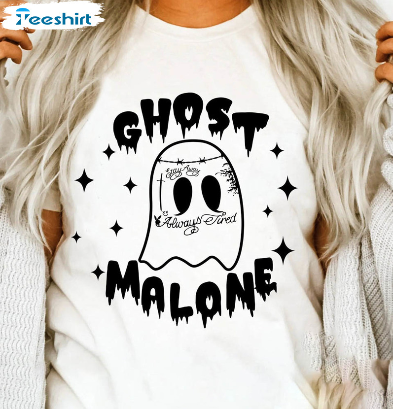 Ghost Malone Retro 90s Shirt, Cool Design Unisex Hoodie Crewneck For Halloween Party