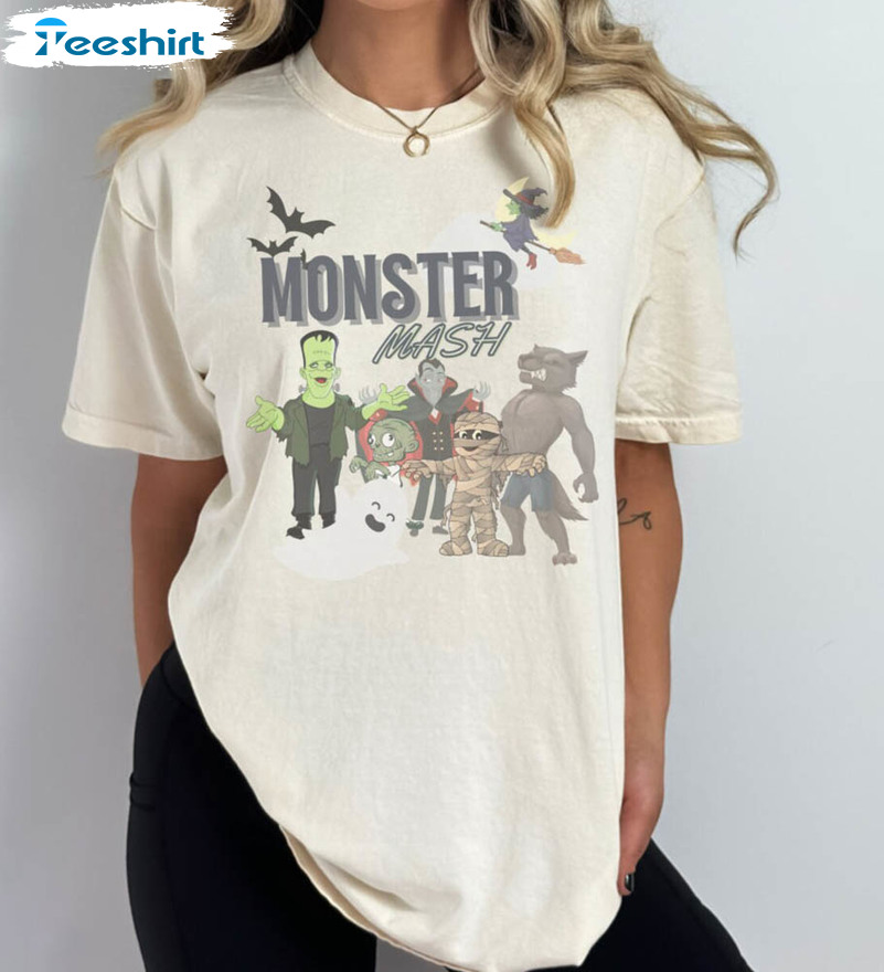 Unique Monster Mash Shirt , Creative Spooky Short Sleeve Unisex Hoodie