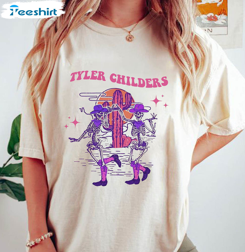 Funny Tyler Childers Skeleton Neon Shirt, Childers Bullhead Boho Style Hoodie Long Sleeve