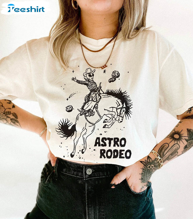 Astro Rodeo Comfort Colors Shirt , Vintage Cowgirl Short Sleeve Crewneck