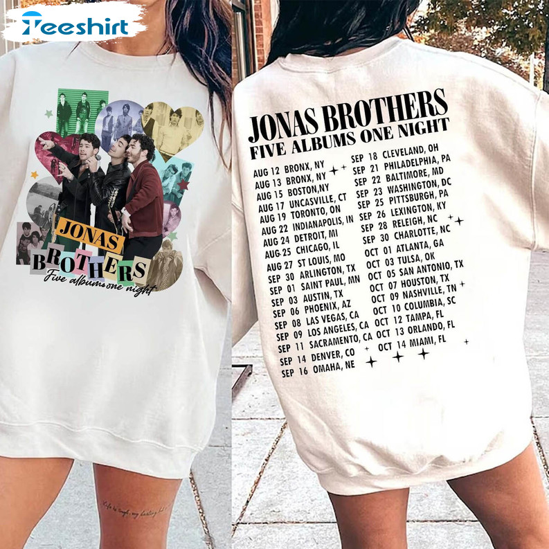 Neutral Jonas Brothers Shirt, Jonas Brothers 2023 Tour Short Sleeve Crewneck