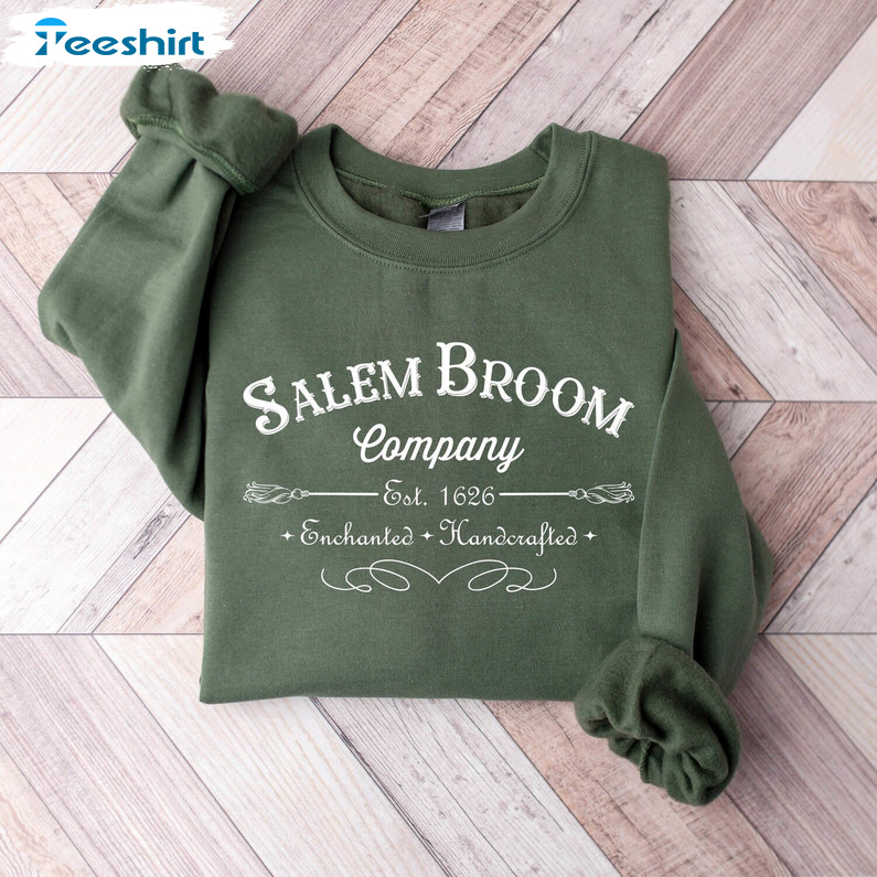 Salem Massachusetts Retro Shirt, Salem Broom Company Hocus Pocus Unisex T-shirt Short Sleeve