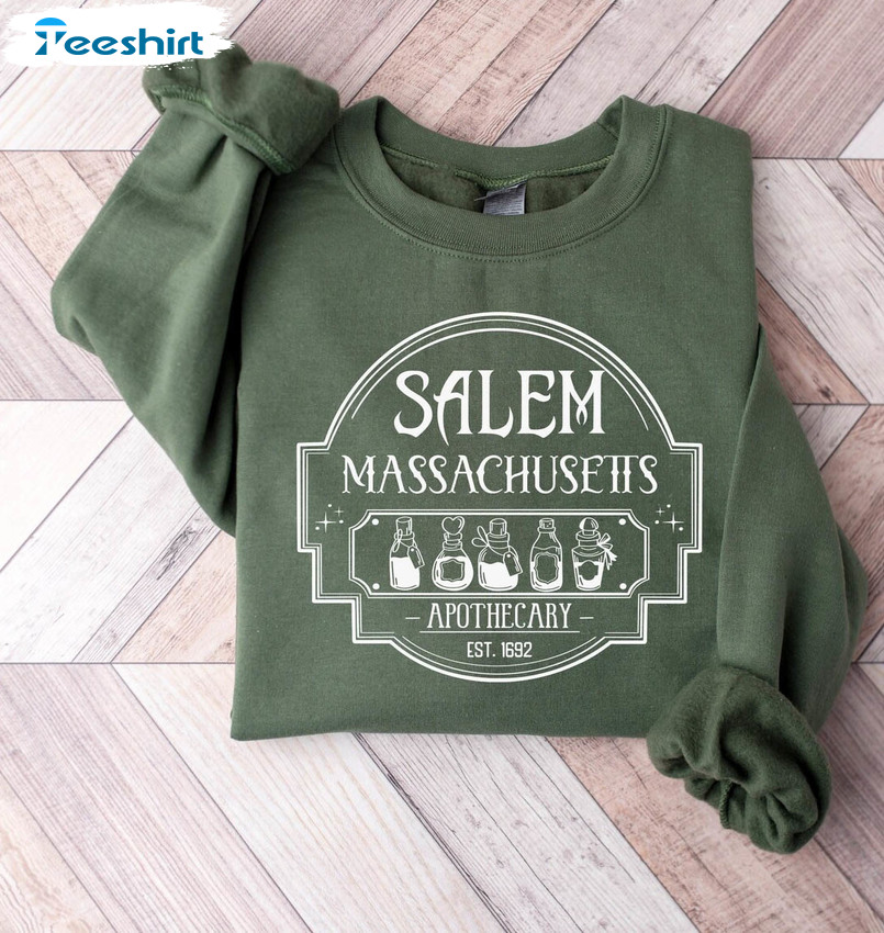 Salem Massachusetts Apothecary Shirt, Halloween Witches Unisex T-shirt Short Sleeve