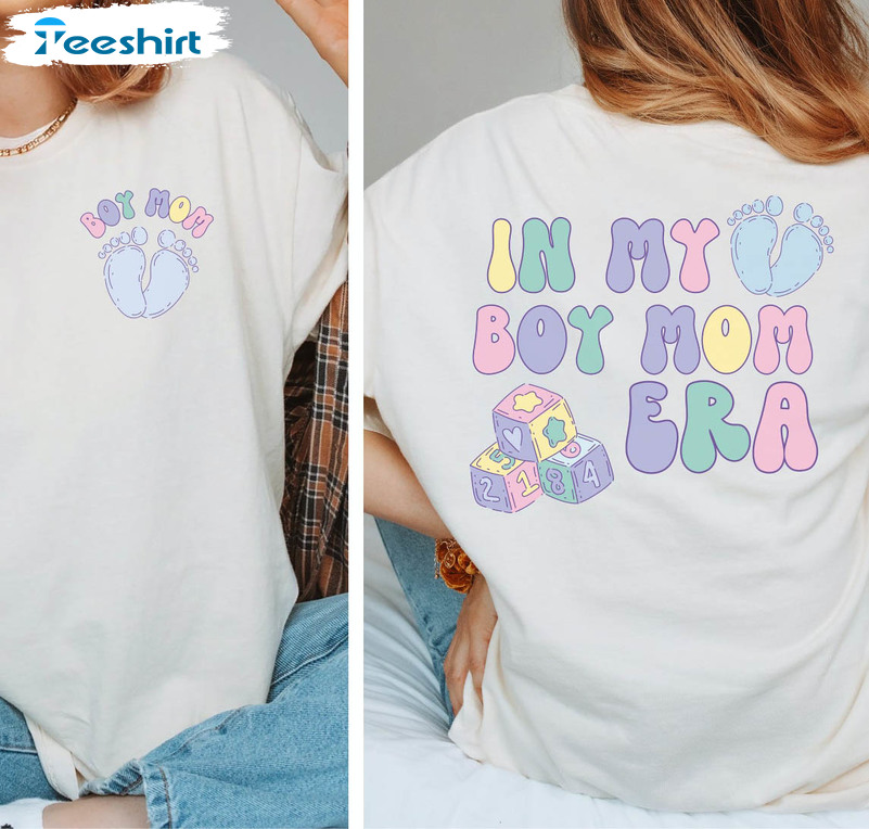 In My Boy Mom Era Color Shirt, Mama Era Long Sleeve Short Sleeve