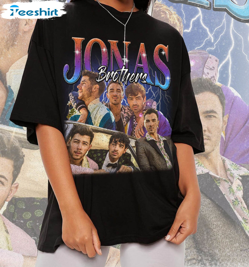 Jonas Brothers Vintage Shirt, Five Albums One Night Tour Crewneck Sweatshirt