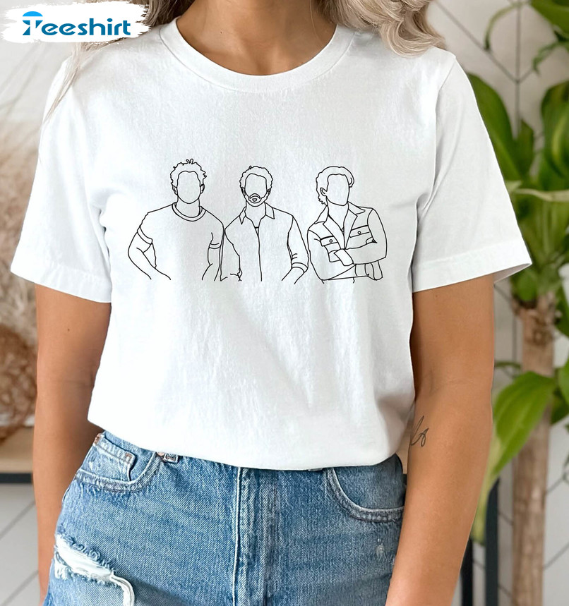 Jonas Brothers Shirt , Outline Drawing Black Jonas Brothers Tee Tops Crewneck