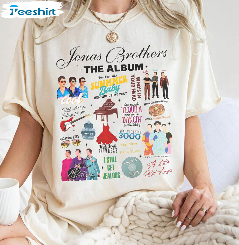 Retro Jonas Brothers The Eras Tour Shirt, Five Albums One Night Short Sleeve Long Sleeve