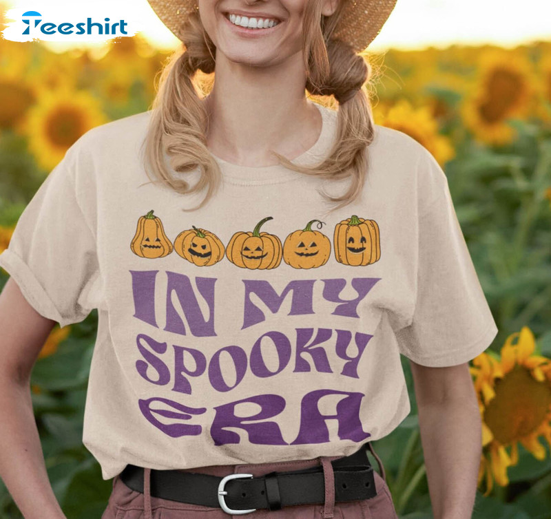 In My Spooky Era Pumpkin Shirt, Spooky Fall Unisex Hoodie Tee Tops