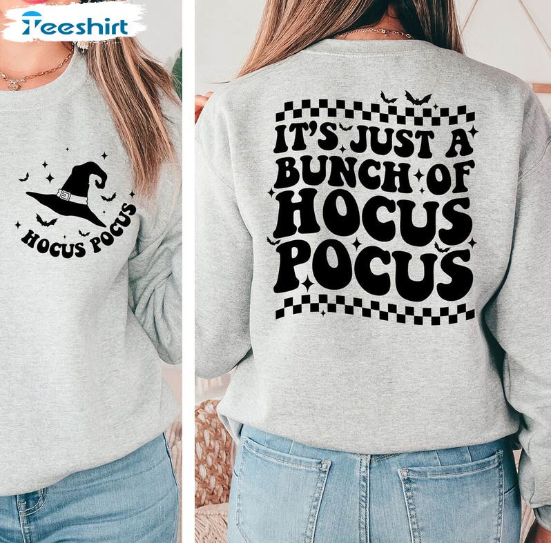 It's Just A Bunch Of Hocus Pocus Shirt, Vintage Design Halloween Short Sleeve Long Sleeve