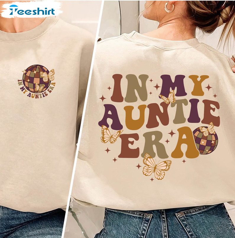 In My Auntie Era Shirt, Auntie Vintage Short Sleeve Sweatshirt