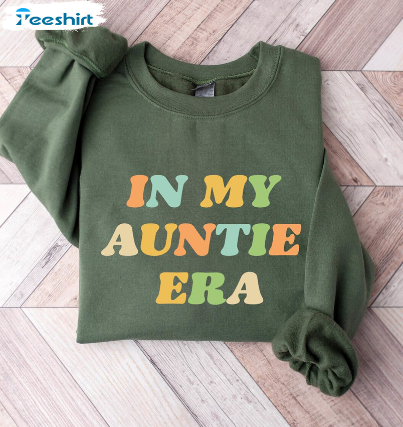 In My Auntie Era Groovy Shirt, New Aunt Unisex T-shirt Short Sleeve