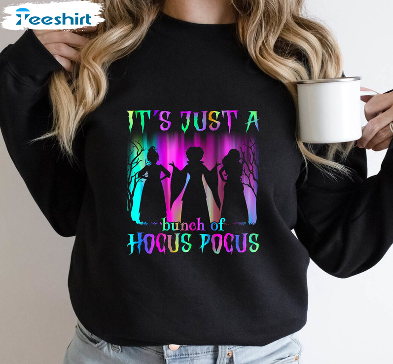 It's Just A Bunch Of Hocus Pocus Shirt, Cute Halloween Long Sleeve Unisex T-shirt