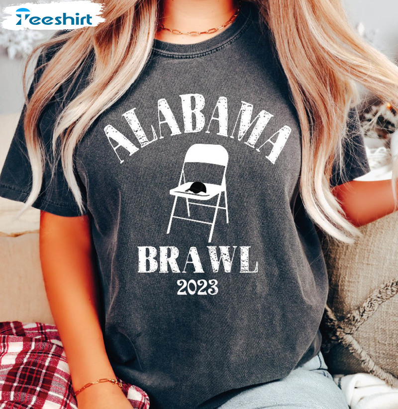 Alabama Brawl Retro Shirt, Folding Chair Fight A Mass Unisex Hoodie Long Sleeve