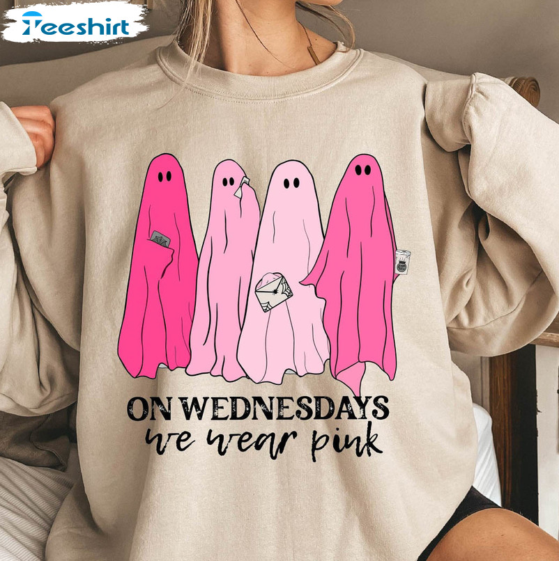 On Wednesday We Wear Pink Ghost Sweatshirt, Mean Girls Ghost Shirt