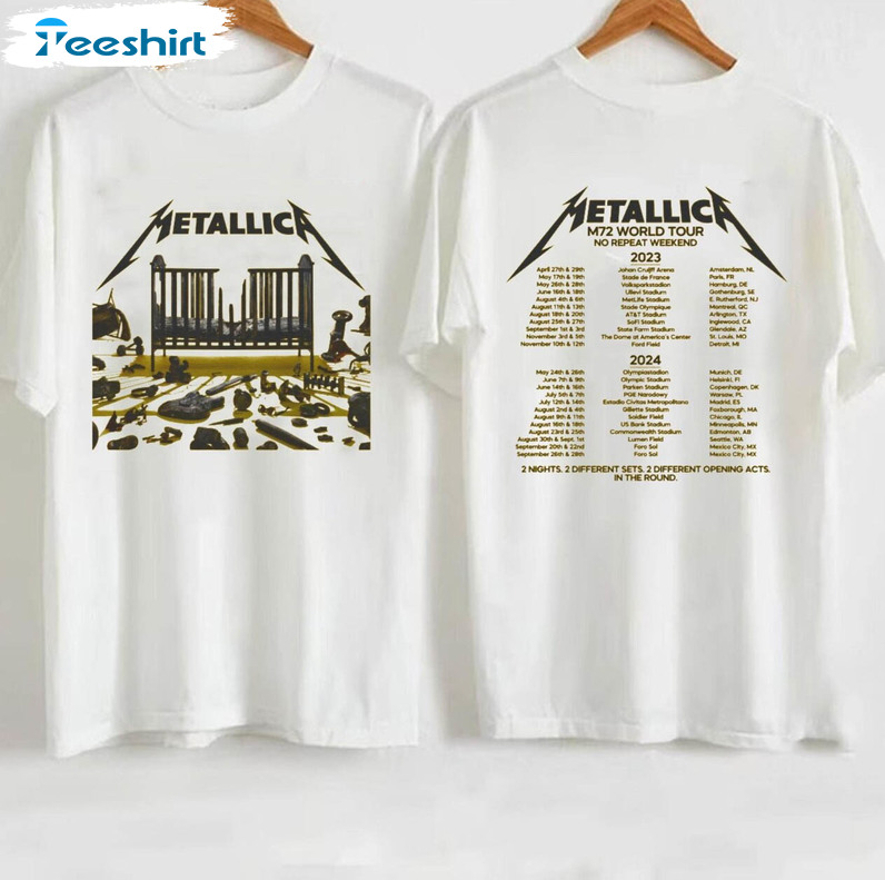 Metallica World Tour 2023 Shirt, Metallica Rock Band Unisex T-shirt Crewneck