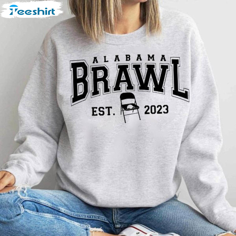 Vintage Alabama Brawl Shirt, Alabama Slugger White Metal Folding Chair Unisex T-shirt Short Sleeve