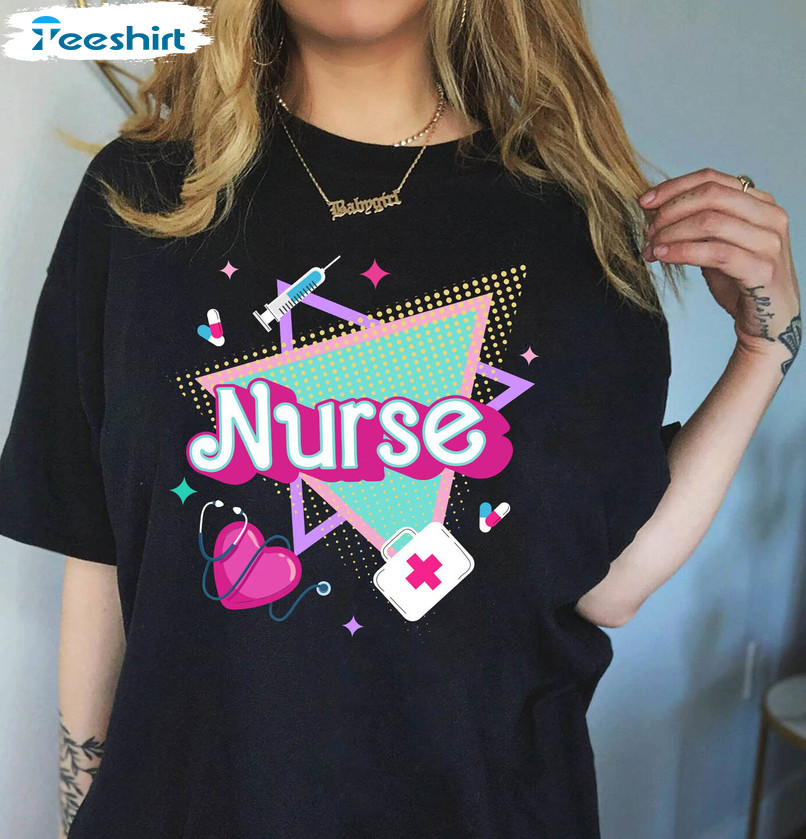 Colorful Nurse Shirt, Rn Nurse Trendy Short Sleeve Tee Tops