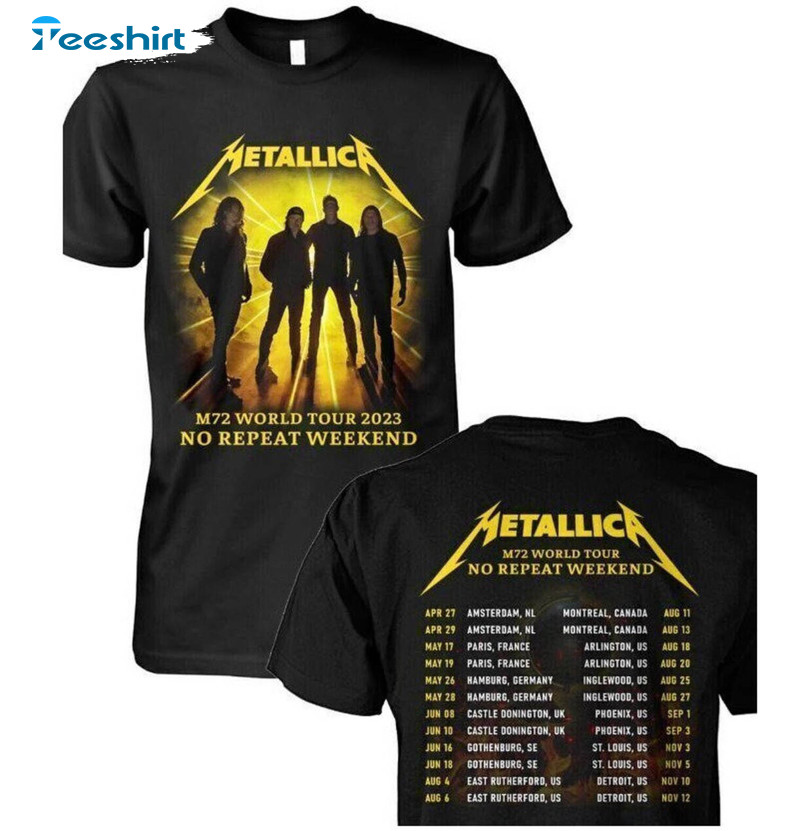Metallica M72 World Tour 2023 Shirt, Trendy Music Unisex T-shirt Short Sleeve