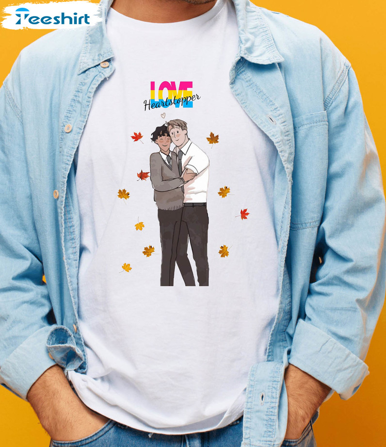 Nick And Charlie Heartstopper Shirt, Lgbt Heartstopper Unisex Hoodie Short Sleeve