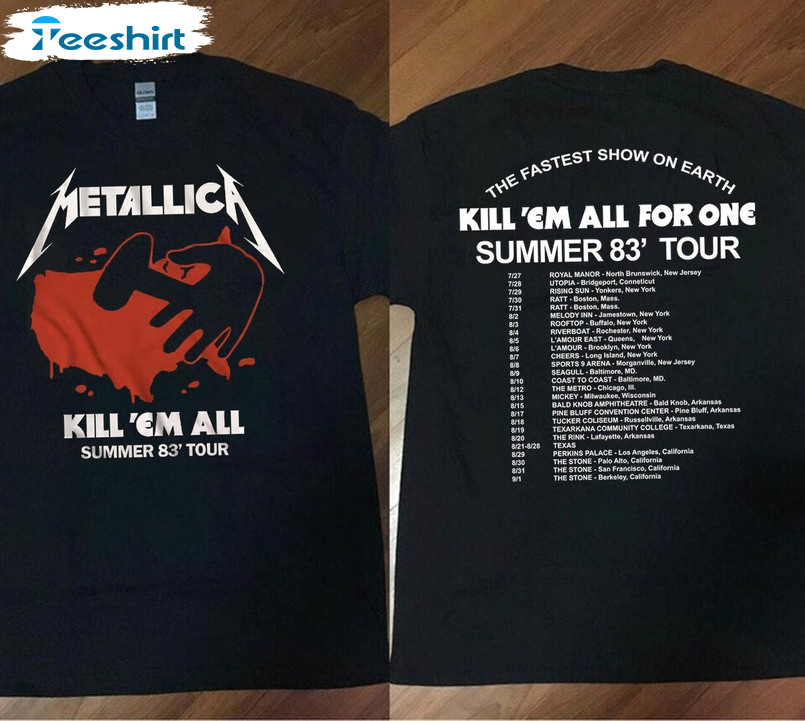 Metallica World Tour 2023 Shirt, Metallica Band Crewneck Unisex T-shirt