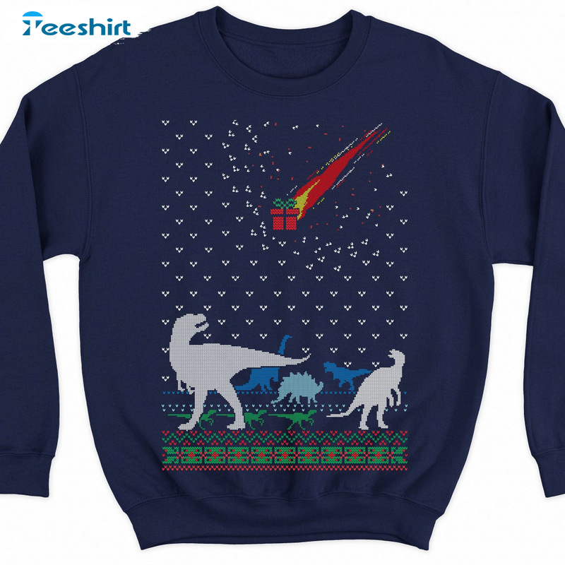 T-Rex Xmas Sweatshirt, Extinction Of Dinosaurs Shirt - Special Merry Christmas Gift