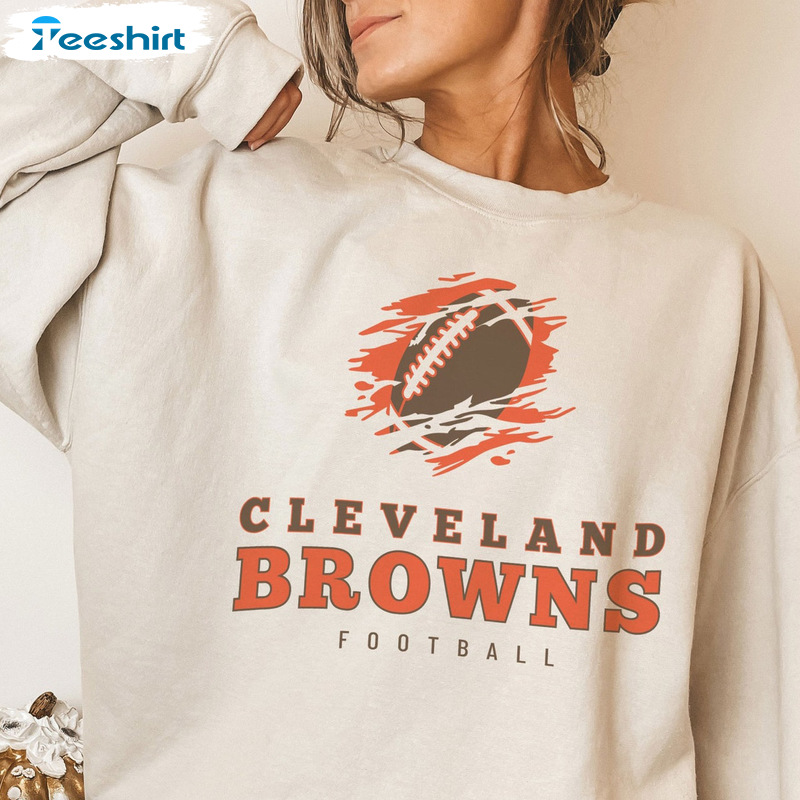 Cleveland Browns Football Crewneck, Tee Tops - Unisex Hoodie Cool Design  For Football Fan