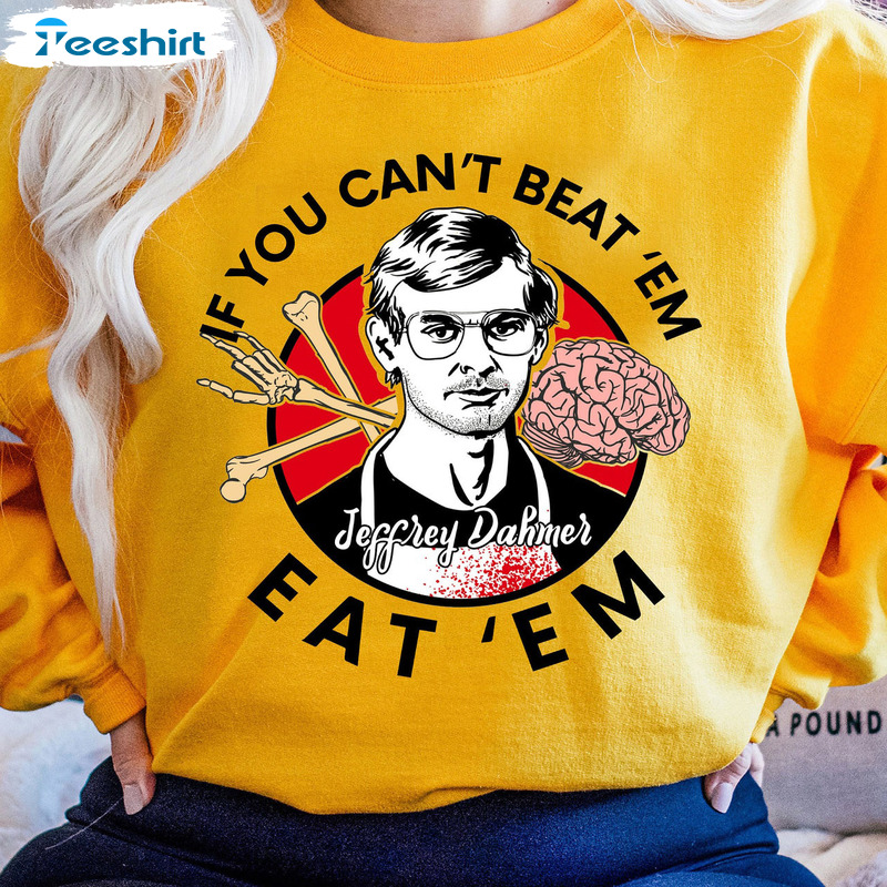 Jeffrey Dahmer Sweatshirt, Serial Killer Unisex Hoodie, Brain And Skeleton Tee Tops