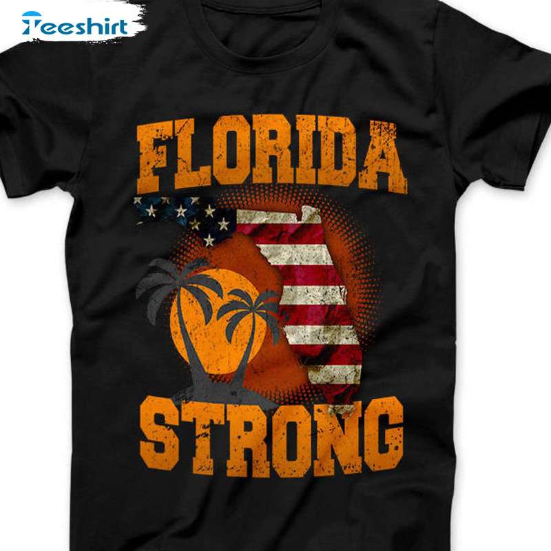 Florida Strong Crewneck, American Flag Unisex T-shirt, Sunshine State Florida Sweater