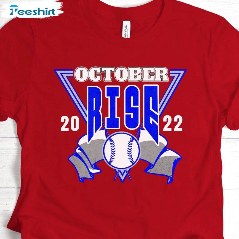 October Rise Baseball Red 2022 Postseason Locker Room Shirt