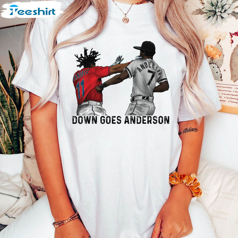 Baseball Fighting Shirt, Down Goes Anderson Crewneck Sweatshirt