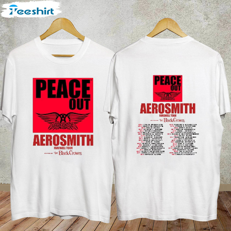 Peace Out Farewell Tour Shirt, Aerosmith Crewneck Unisex T-shirt