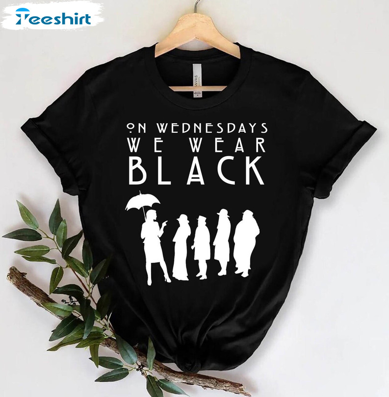 On Wednesday We Wear Black Funny Shirt, Matching Outfits Tee Tops Sweatshirt