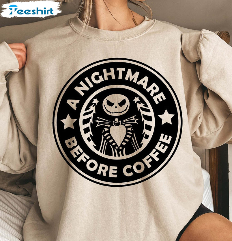 A Nightmare Before Coffee Shirt, Merry Christmas Short Sleeve Sweater