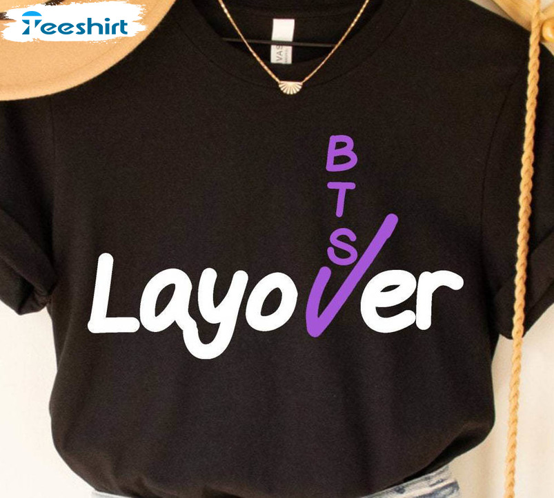 Layover V Bangtan Shirt, Kim Taehyung Army Friends Unisex Hoodie Short Sleeve