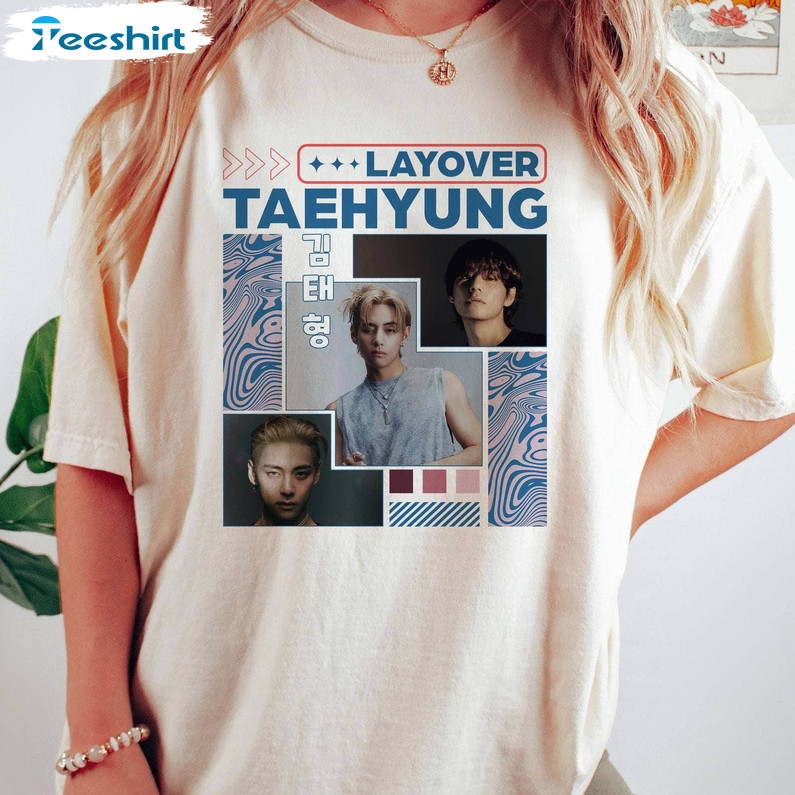 Retro V Layover Shirt, V Is Coming Taehyung Kpop Unisex T-shirt Tee Tops