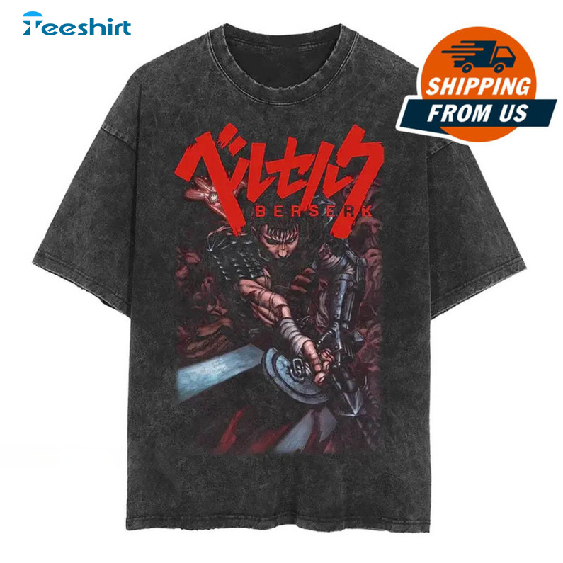 Retro Berserk Shirt , Berserk Guts Anime Short Sleeve Unisex T-shirt