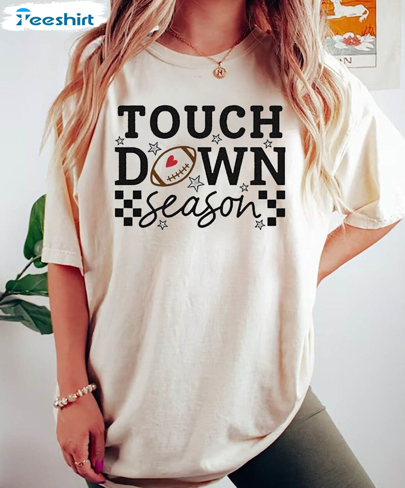 Touchdown Season Football Shirt, Football Game Day Short Sleeve Unisex Hoodie