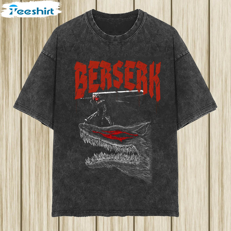 Ber Guts Vintage Washed Shirt , Cool Design Unisex T-shirt Crewneck