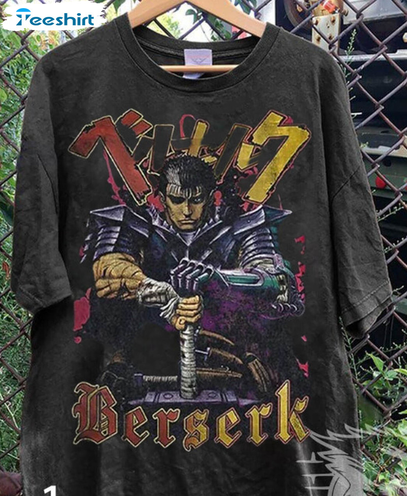 Berserk Shirt, Classic Washed Harajuku Dragon Unisex Hoodie Short Sleeve